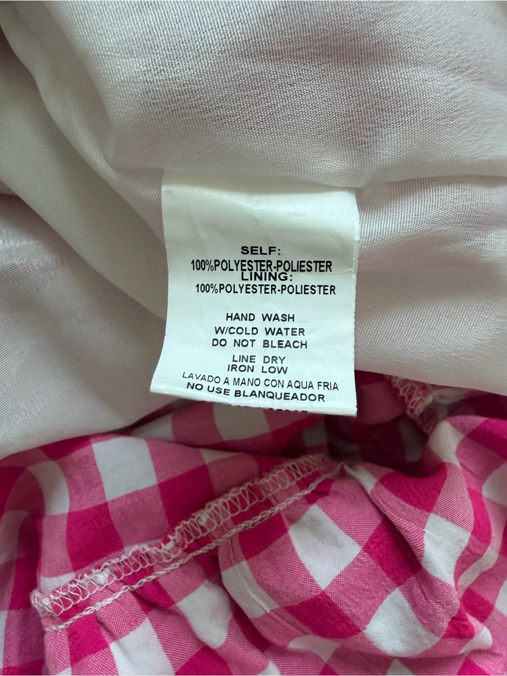 &merci Pink Gingham Maxi Dress with Tie Shoulders and Waist - Picture 9 of 10